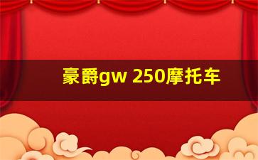 豪爵gw 250摩托车